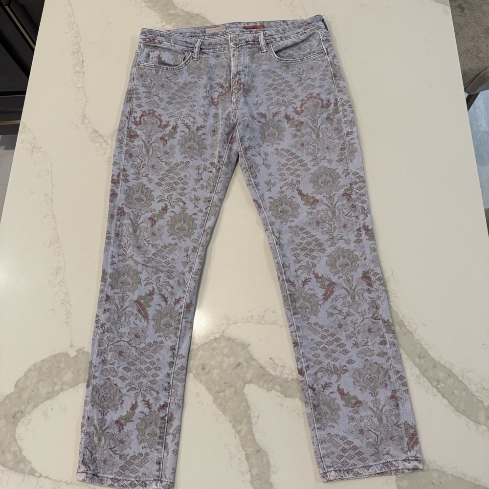 Pilcro And The Letterpress Anthropologie Slim Boyfriend Floral Jeans Women’s 29